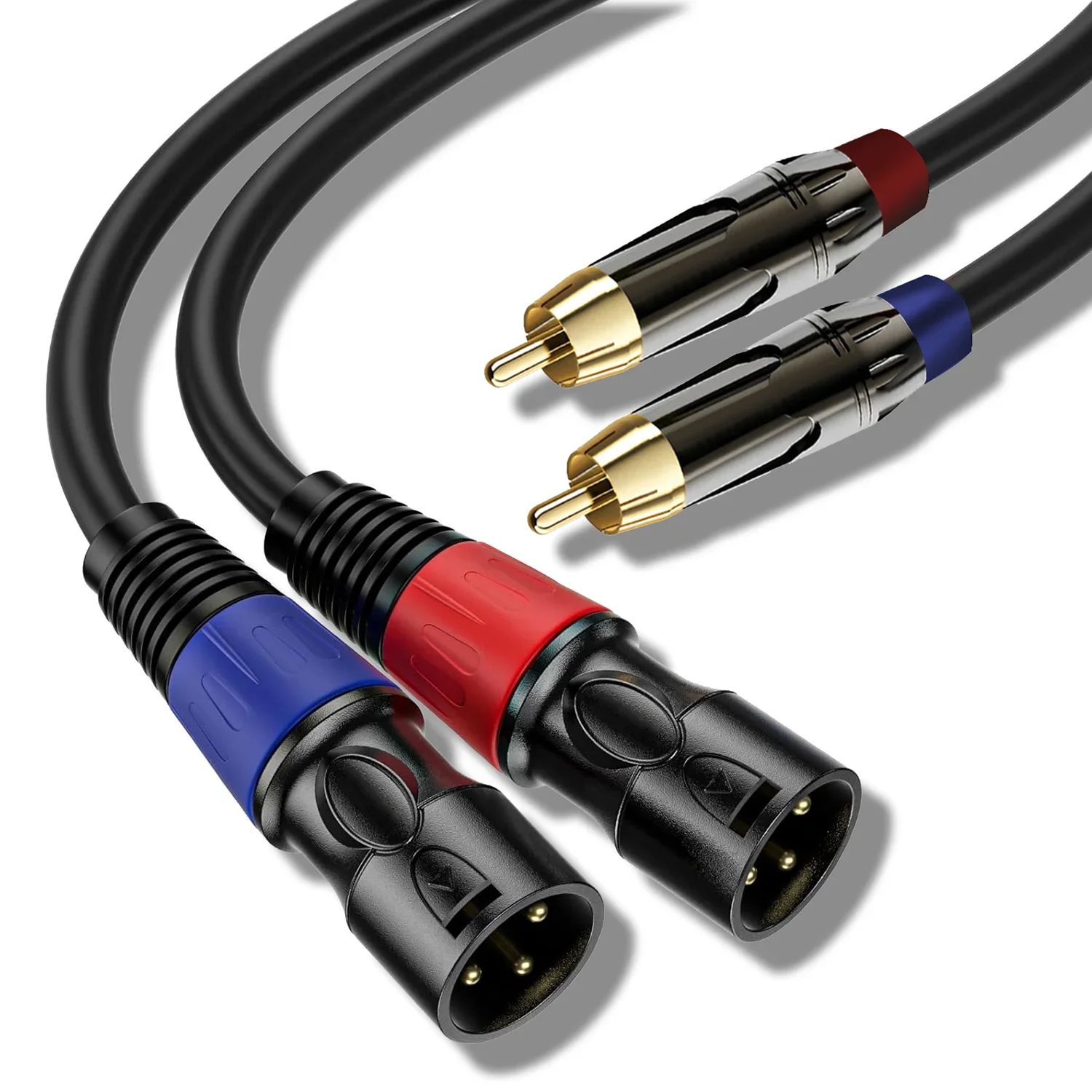 

RCA To XLR Cable 2RCA Male To 2XLR Male Stereo Audio Cable for Speaker Microphone Amplifier DVD Player DJ Controller