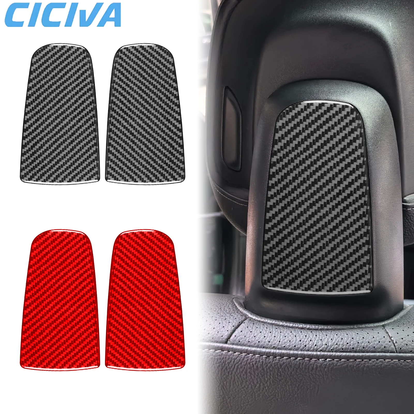 

For Mercedes Benz C-Class W206 2022-2024 For GLC 2023-2024 Carbon Fiber Front Seat Headrest Interior Car Accessories Stickers