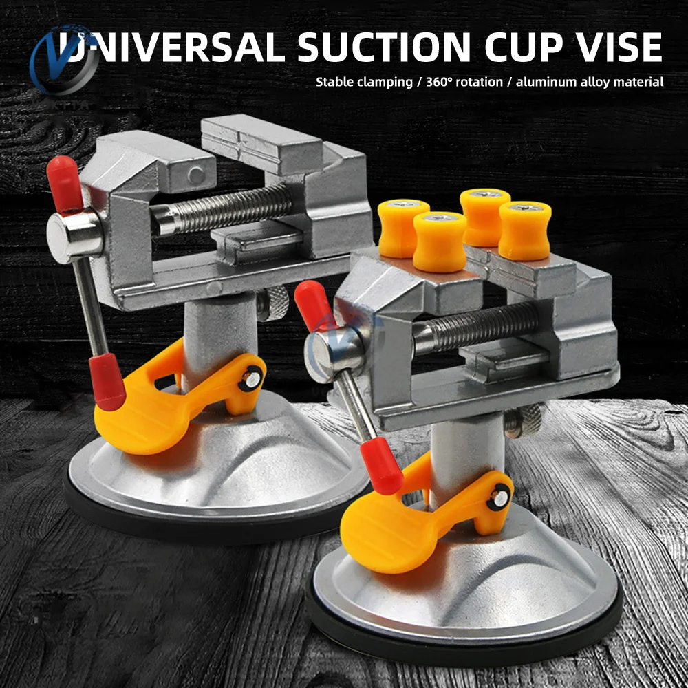 Suction Cup Hand Tool Universal Suction Cup Mini Vise 360 Degree Rotatable Small Vise Mini Nutcracker Vise Tool with Nails