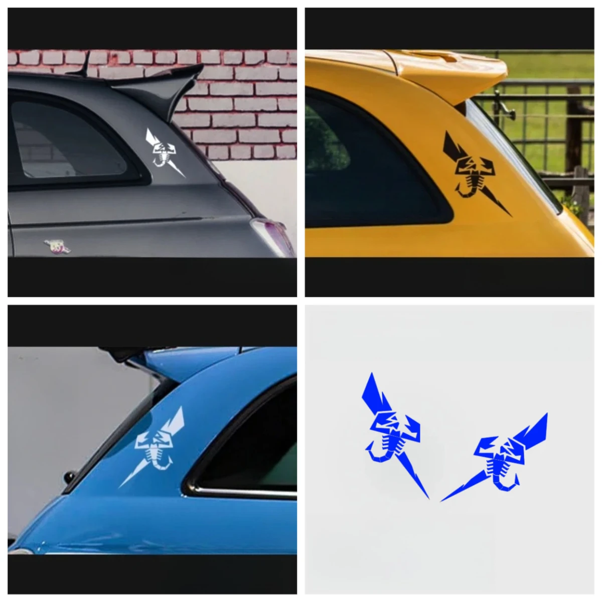 1Pair Lightning Scorpion Logo Car Sticker Waterproof Vinyl Decal For Car Side Window SUV Motorcycle Body Decor Accessories