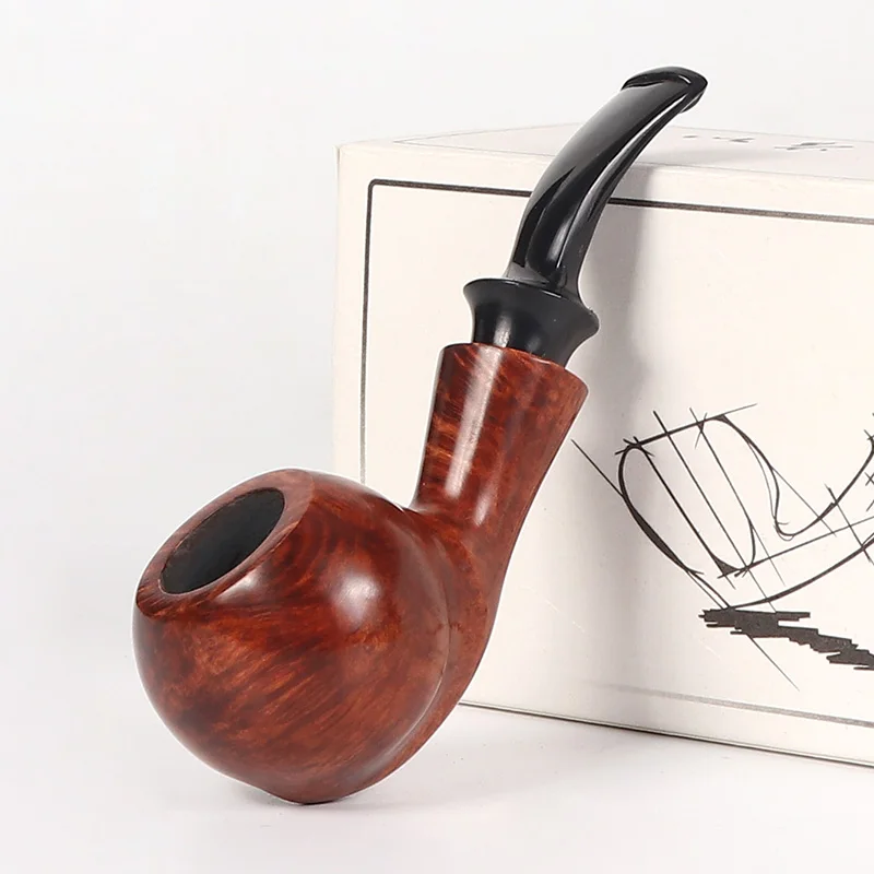 Briar tobacco pipe, 3MM flue filter, solid wood pipe, medium and small size dragon egg, Briar root pipe,
