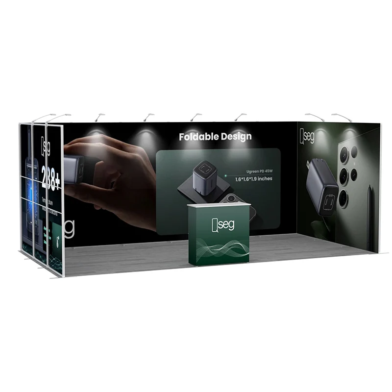 Large U Shape 10x20 Trade Show Booth Stands to Show Products Modular Portable Aluminum Frames Exhibition Displays.