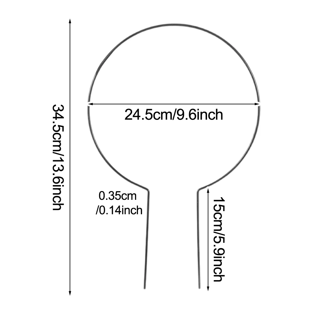 Circular Plant Trellis for Climbing Plants - 10 Pack Metal Support Hoops for Indoor Outdoor Gardening Applications