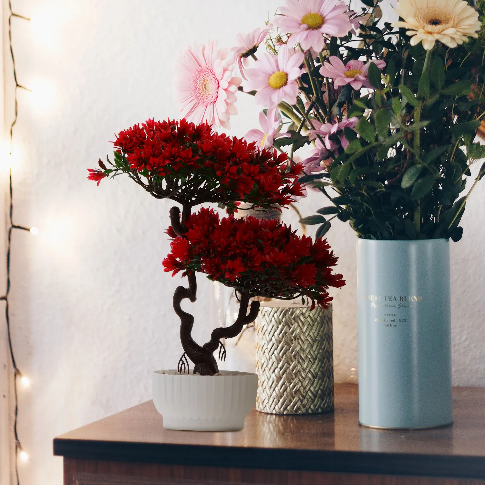 

1Pcs Lifelike Potted Plant Fake Bonsai Guest-Greeting Pine Easy to Clean Unique Decoration for Home Office Fake Bonsai