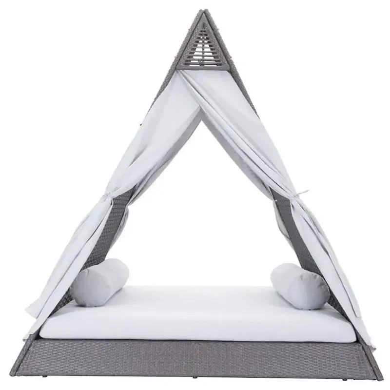 

Outdoor rattan bed, modern sofa new leisure villa scenic indoor and outdoor bed garden courtyard