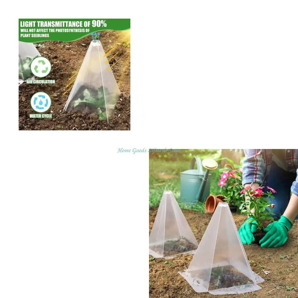 

E74E 20 шт. прозрачные пластиковые средства защиты растений для защиты рассады от солнечных морозов, улитки и птицы