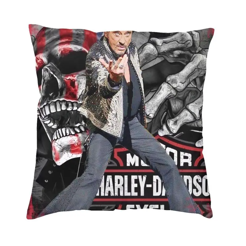 French Rock Singer Johnny Hallyday Throw Pillow Case Sofa Luxury Cushion Cover Car Pillowcase
