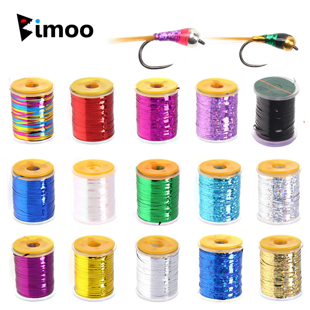 1mm Wide Flat Mylar Tinsel Holographic Flashabou Tinsel Fly Tying Material Of Midge Streamer Flashback Nymphs For Trout Fishing