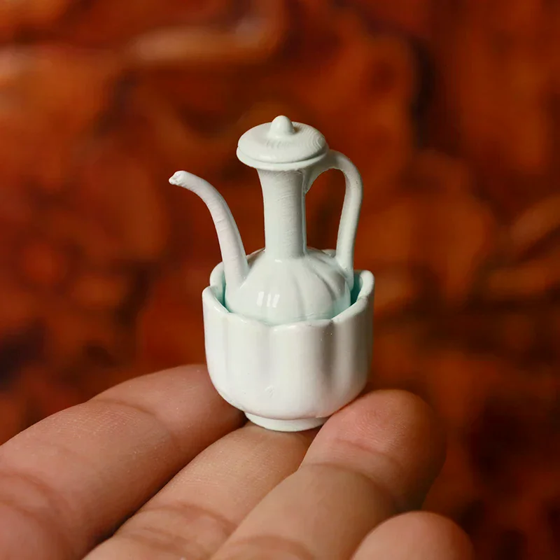 Casa delle bambole in miniatura in stile antico cinese teiera tazza da tè modello accessori da cucina per la decorazione della casa delle bambole giocattoli regalo
