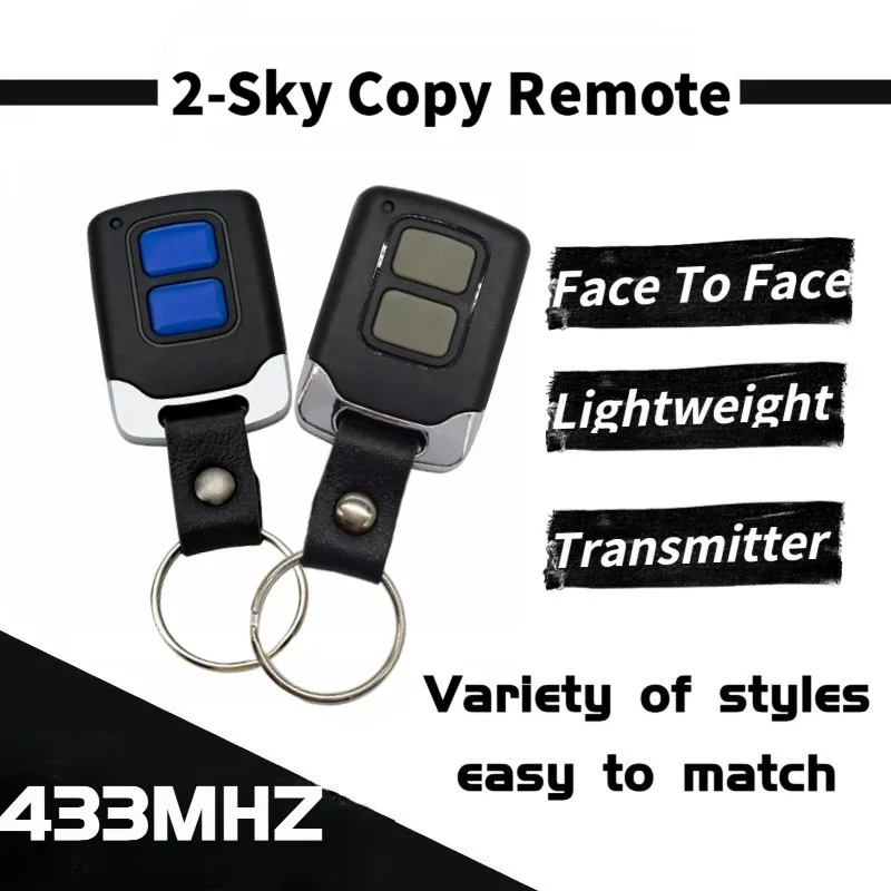

433MHz 2-Key Wireless Copy Remote Control Garage Door Handheld Transmitter