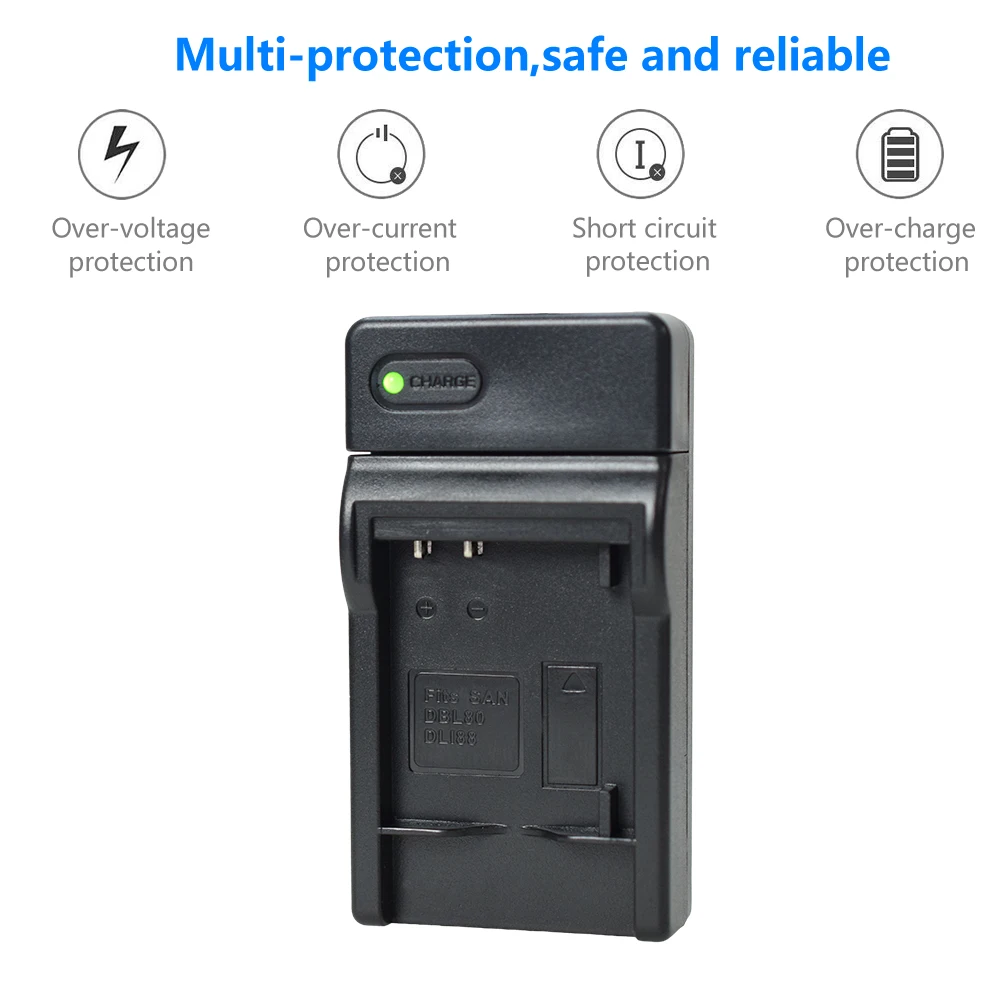 بطارية D-LI88 DB-L80 L80A D LI88 DBL80 DLi88 + شاحن نحيف لكاميرا الفيديو Sanyo Xacti VPC-CG10، VPC-CG20، VPC-CG21، VPC-CG100