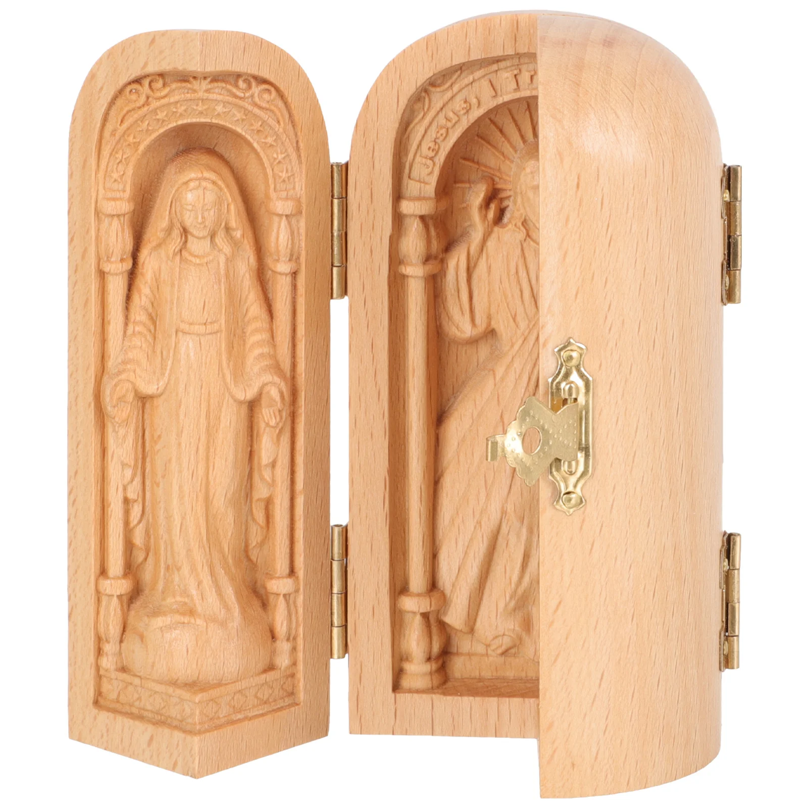 

Religious naments Boxes Tissue Holder Catholic Decor Small Wooden Figurine Statues Craft Creative Desk Home