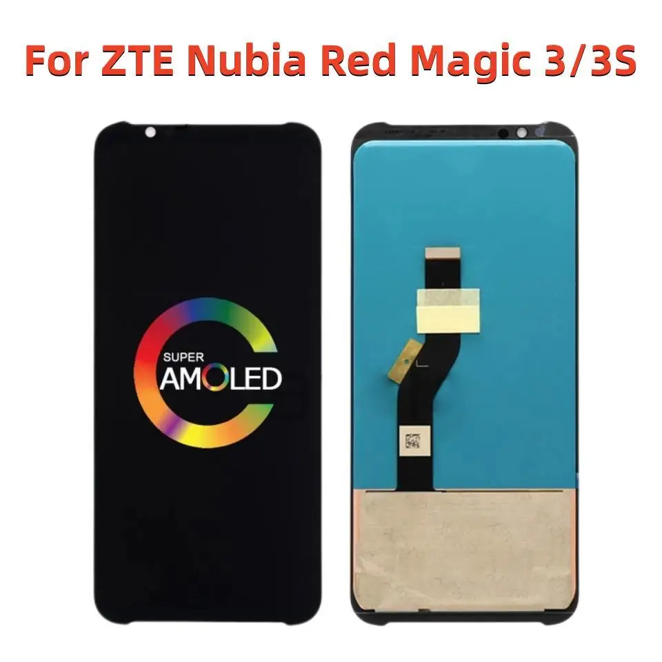 

6.65" Original Amoled LCD For ZTE Nubia Red Magic 3 NX629J Display Screen Touch Panel Digitizer For Red Magic 3S NX629J_V1S LCD