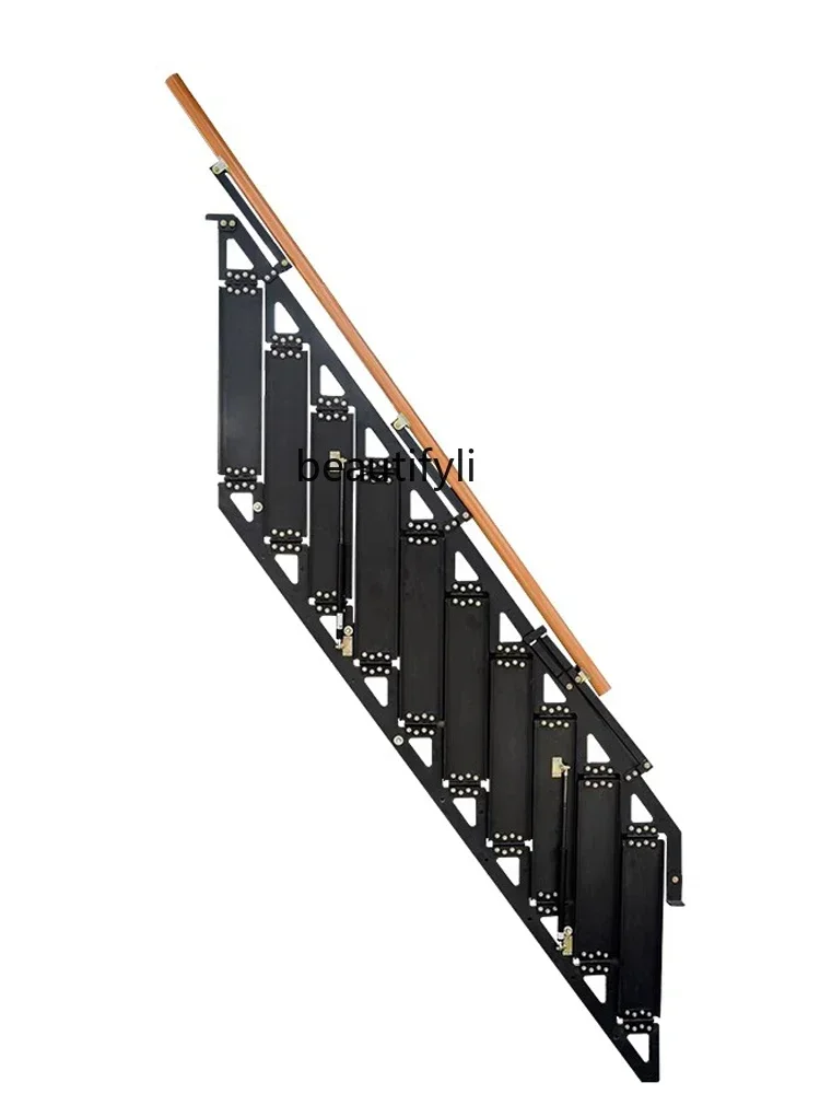 

Attic telescopic ladder Household invisible wall-to-wall folding stairs, elevator