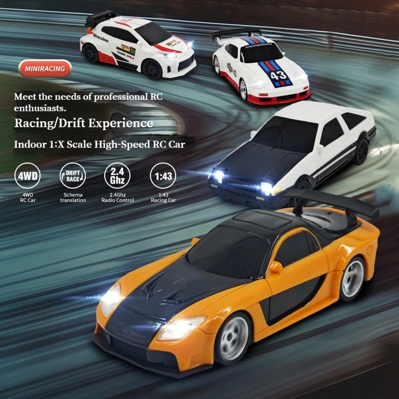 

1/24 Professional Remote Control Racing Car Model Full-Size Wireless Mini Four-Wheel Drive Variable Speed Drift Toy for Boys