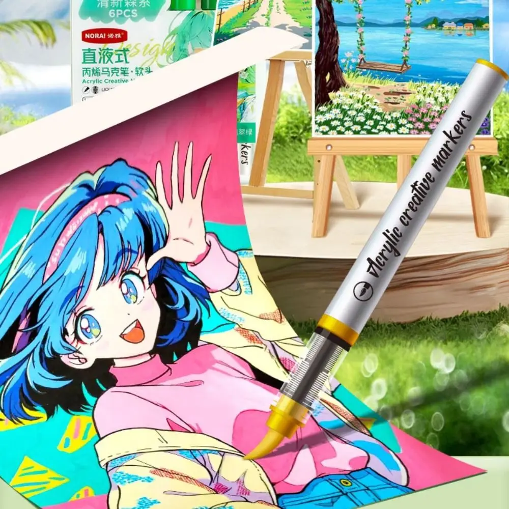 

Portable Stackable Color Acrylic Marker Pen Smooth Writing Art Stationery Colour Pen Quick Drying Art Watercolor Pen Marking