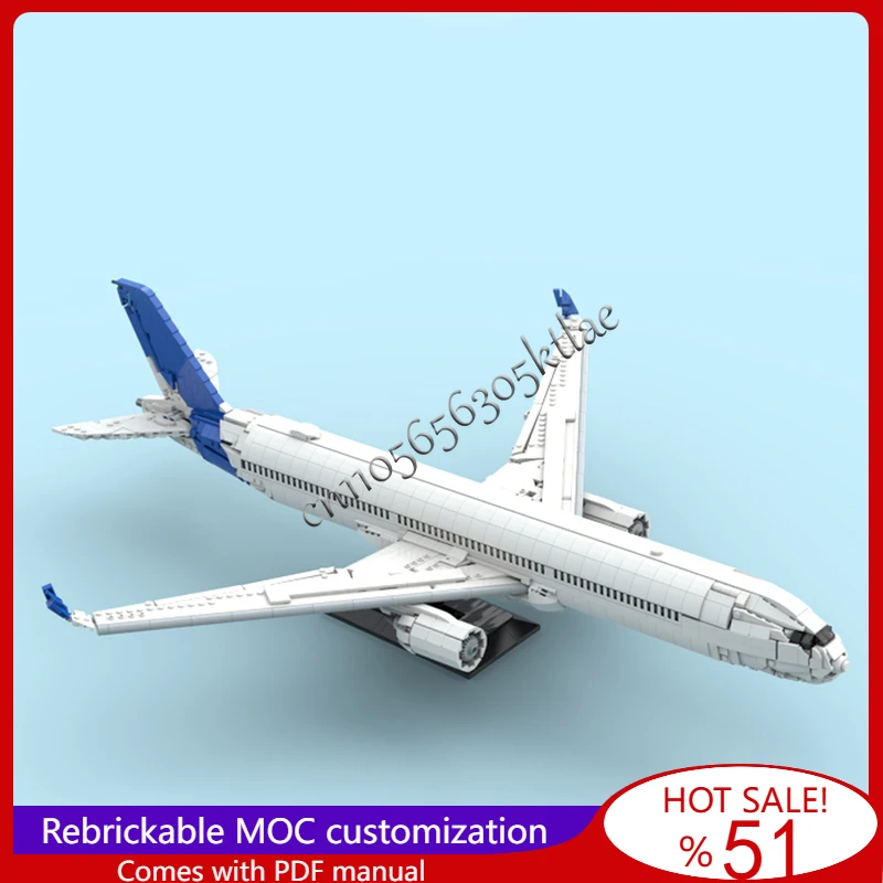 MOC Airlines A380 Aircraft Modify Building Retractable Flaps Block Model Children Assembly Educational DIY Set Christmas Gifts