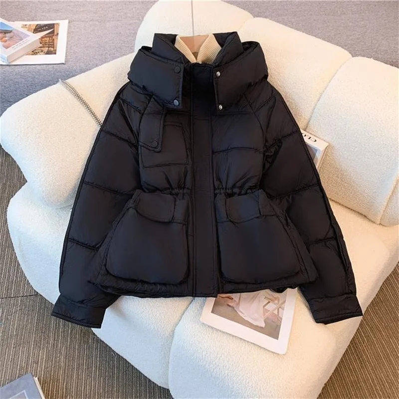 

Новинка 2025 года, зимняя куртка, женское короткое пуховое хлопковое пальто, парка в корейском стиле, модное толстое теплое пальто с защитой от холода, пальто