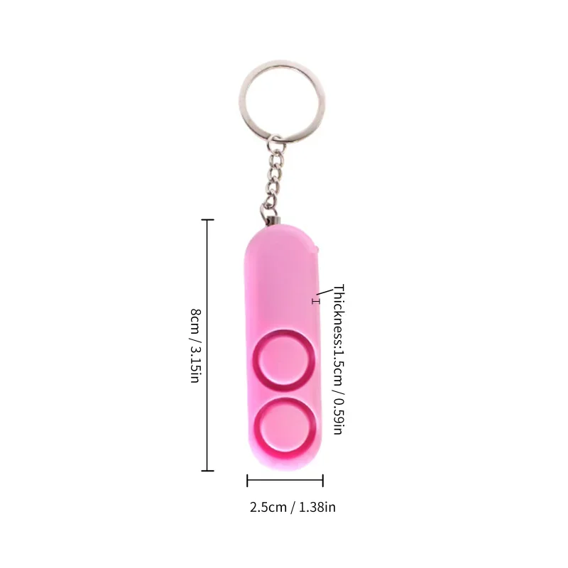 120dB double speaker self-defence device loud alarm attack panic security personal security key chain bag pendant