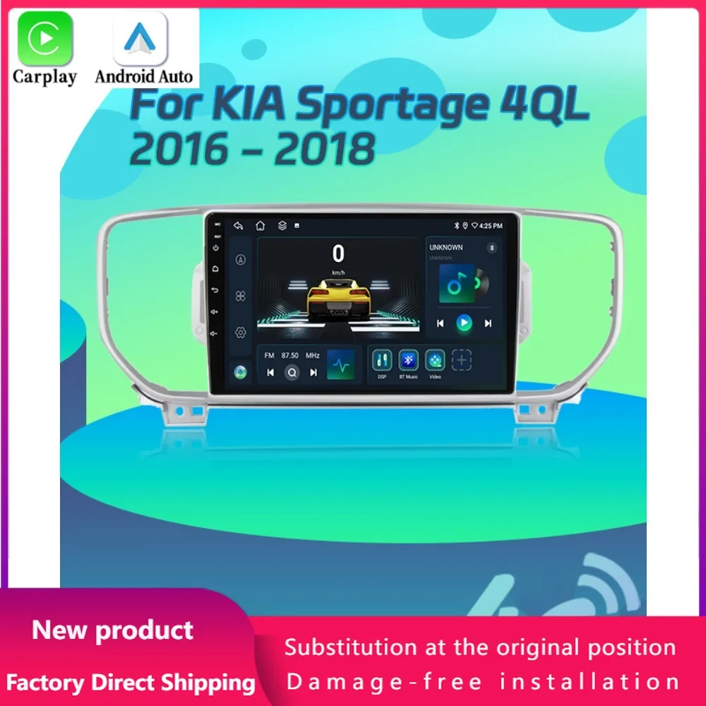 

NEW Android 14 KIA Sportage 4 QL 2016-2018 Car Radio Multimedia 4G GPS Wireless Bluetooth Apple Carplay Navigation Touch Screen