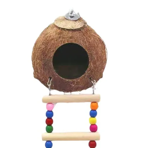 Parrot Coconut Shell Ladder Nest Bird Nest Hamster Squirrel Breeding Nest Parrot Cloud Ladder Toy Coconut Shell Ladder Bird