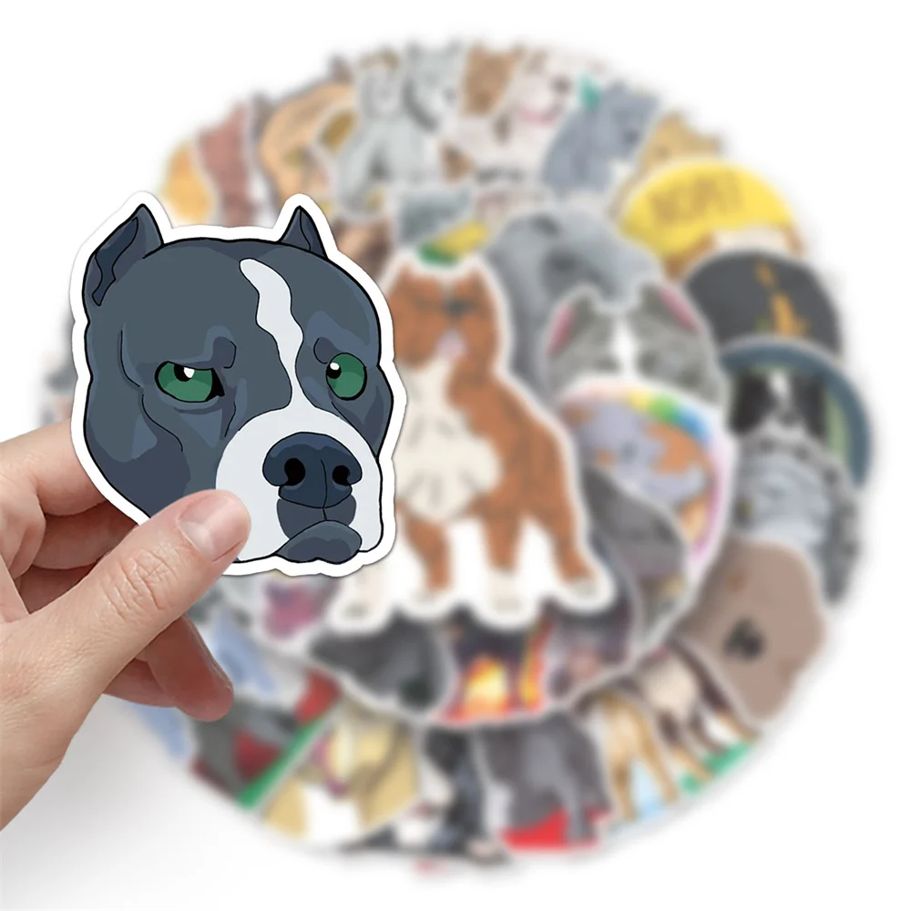 50pcs American Bully Pitbull Stickers Pack Suitcase Laptop Phone Cute Dog Sticker DIY Journaling Materials Journal Accessories