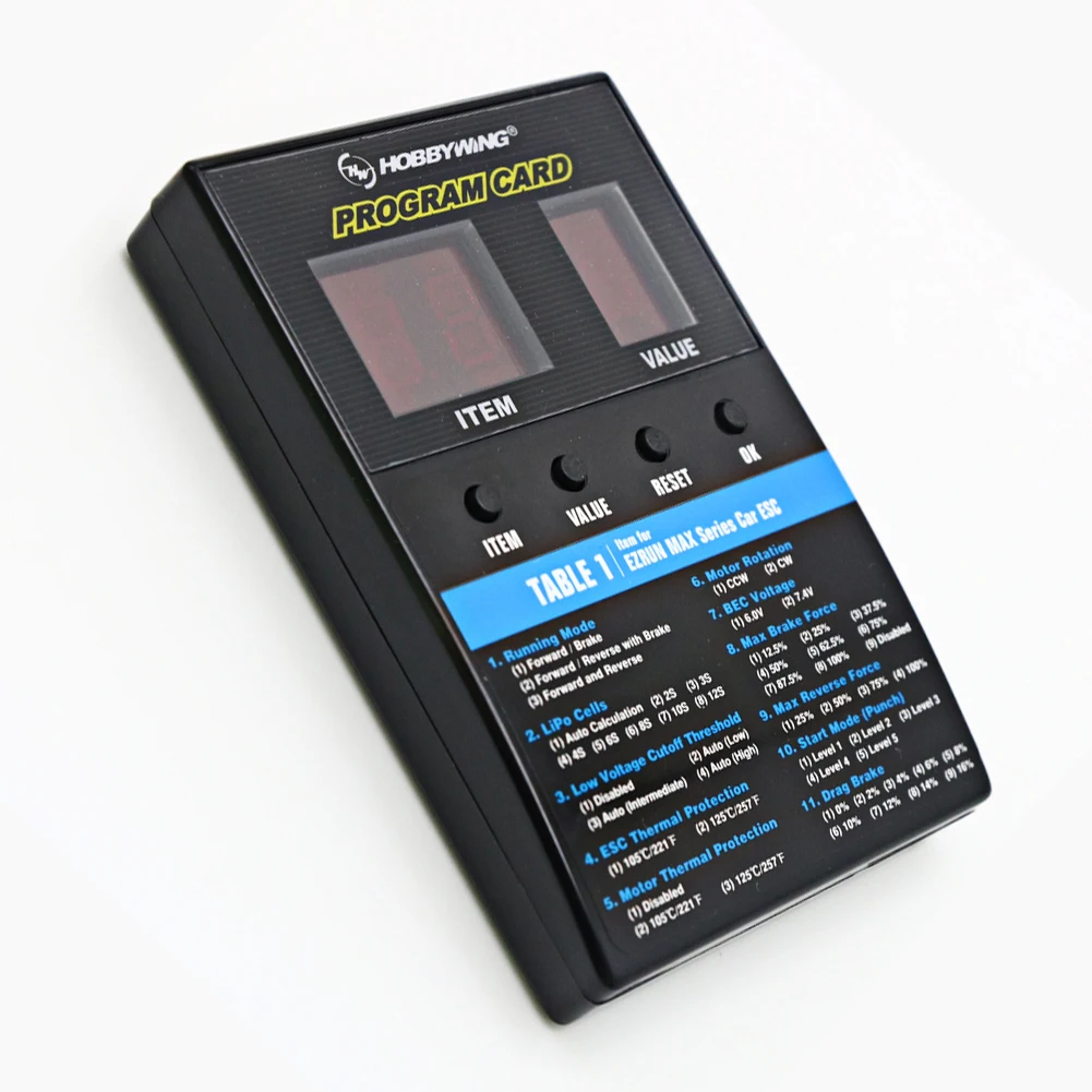 Hobbywing RC Car Program Card LED Program Box 2C Programm Card For  Car Boats Setting Card