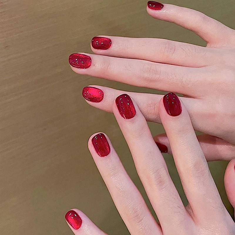 10ml Sparkling Glass Bead Flash White Spar Cat Eye Gel Nail Polish Magnetic Gel Nude Color Semi Permanent Soak Off 2024 New