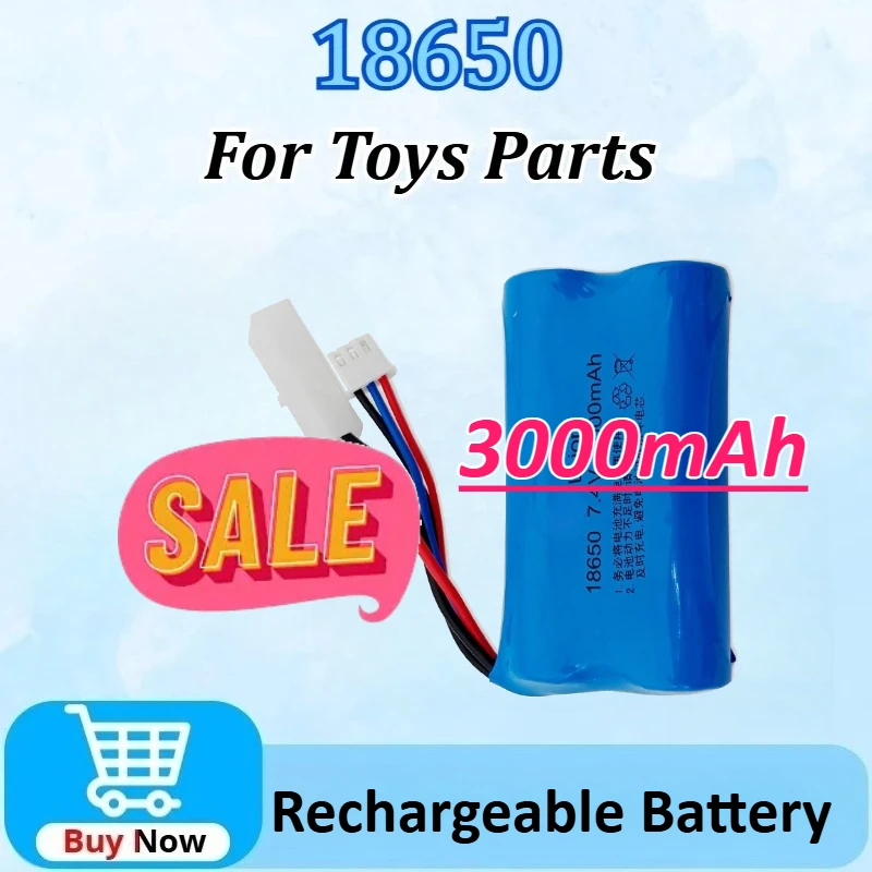 

18650 2S 7.4V Battery 3000mAh Rechargeable Lipo Battery for Remote Control Helicopter Car Boats Tanks Trucks RC Toys Parts