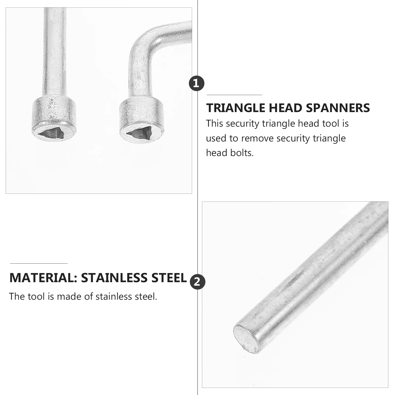 2 Pcs Triangular Head Bolt Street Lamp Screw Wrench Anti-theft Triangle Spanners