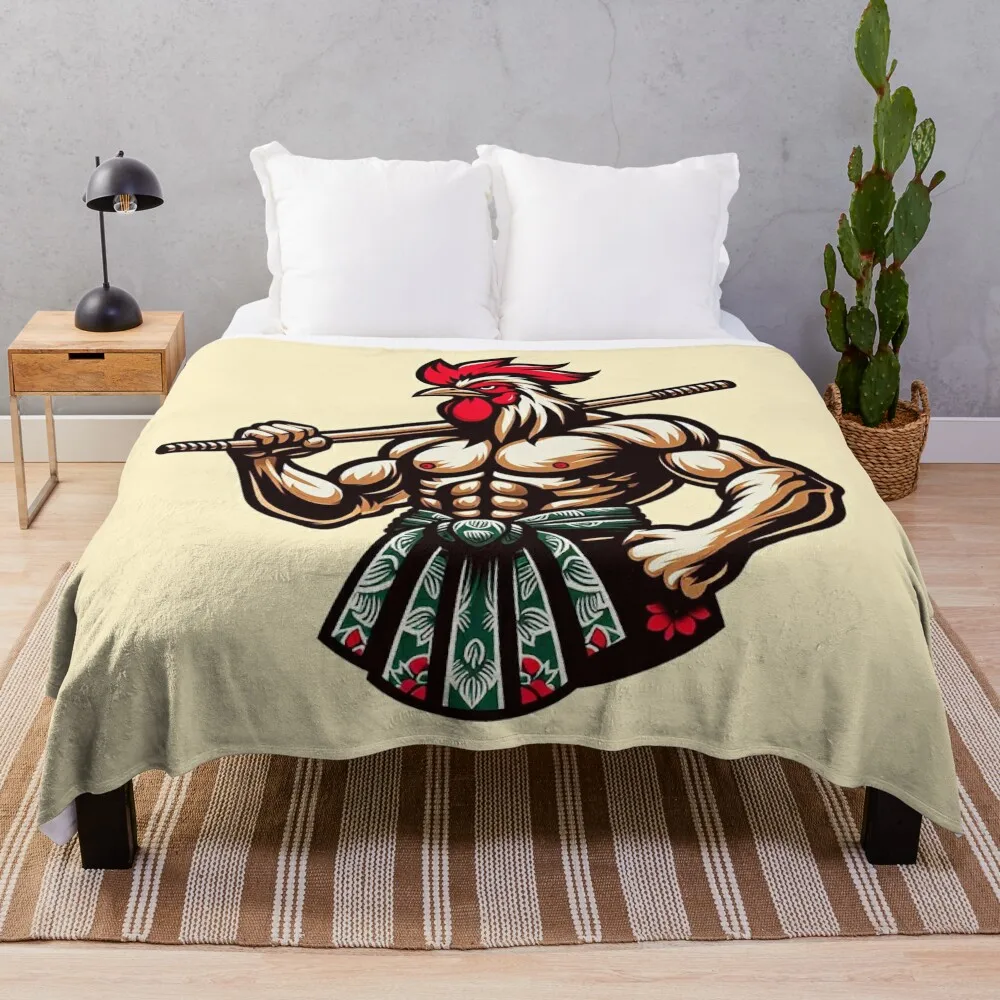 

Rooster Fighter Throw Blanket Single Tourist Nap Cute Blankets