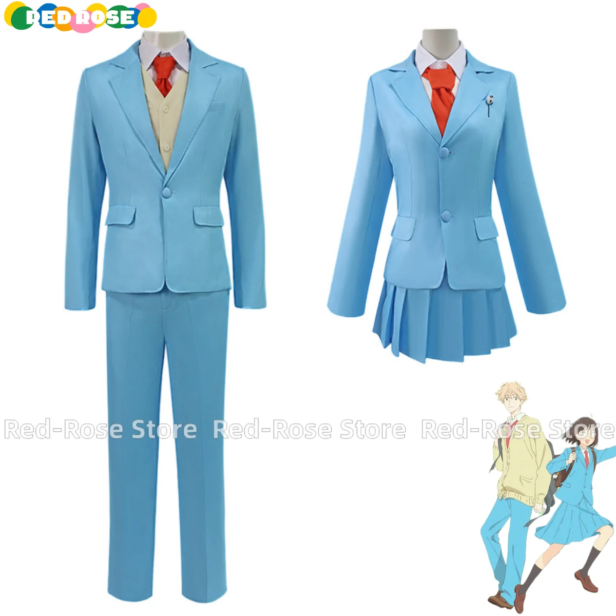 Anime Skip and Loafer Iwakura Mitsumi Shima Sousuke Cosplay Costume Wig Japanese Blue JK School Uniform Man Woman Campus Suit