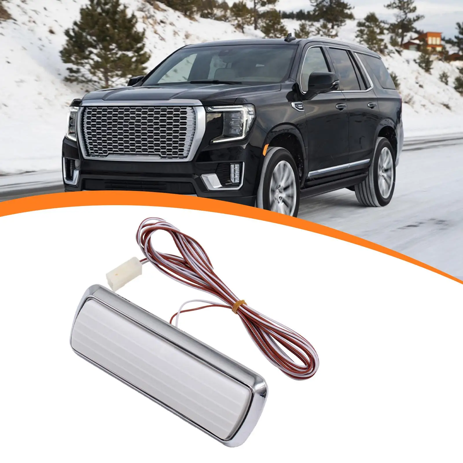 

Dome Light Lamp Lens Assembly Accessory Easy to Install Roof Light Chrome Base