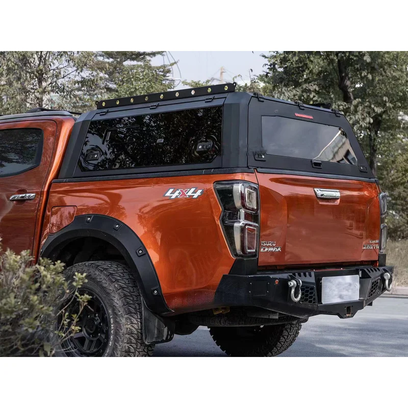 High Quality KQX Locking Waterproof Aluminum Black Hardtop Canopy Pickup Truck Cover Fit DMAX Colorado Hilux