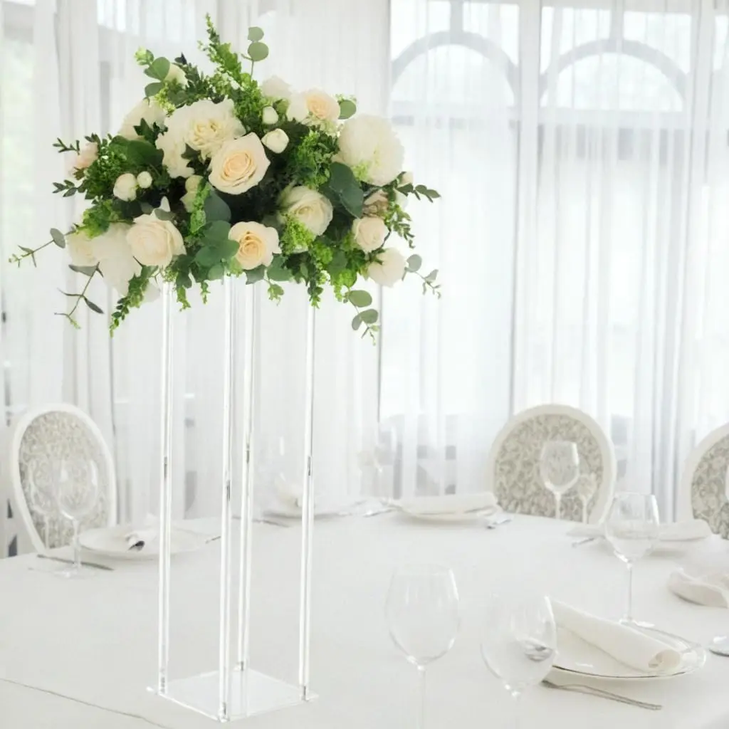 

4pcs Acrylic Centerpiece Wedding Flower Stand 31.5 Inches Flower vase Perfect for Birthday Party Anniversary