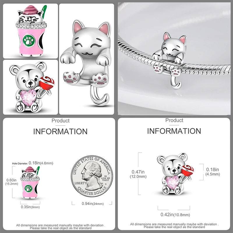 3-teiliges Charm-Perlen-Set, bunte Emaille-Tier-, Blumen- und Herz-Anhängerperlen für DIY-Armband, Halskette, Schmuckherstellung, Geschenk für Frauen und Mädchen – Detail 17