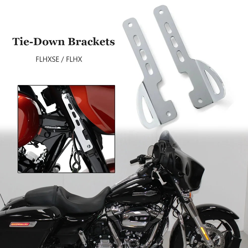 Motorcycle Accessories Chrome Front Binding Tie-Down Brackets Black FOR Harley Road Glide FLTRXSE 2023 SLHT Steet Glide 2024