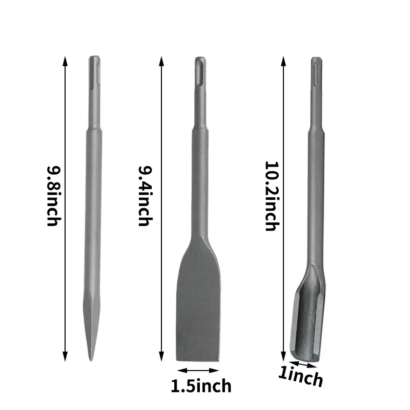 Chowmaster SDS PLUS Shank Point Flat Wide Electric Hammer Chisel Bit for Wall Concrete Impact Drill Elbow Widening Drill Bit