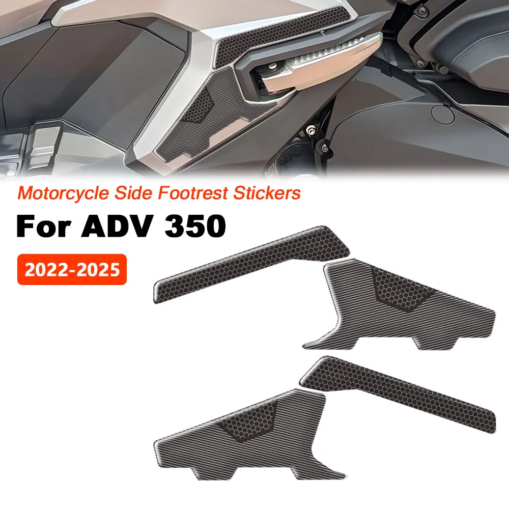 

Motorcycle Footrest Stickers 3D Epoxy Resin Floorboards Anti Scratch Decals Non-slip Tank Pad For Honda ADV350 ADV 350 2022-2025