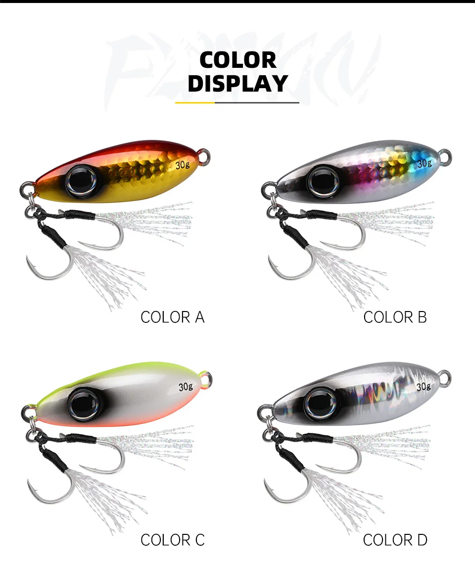 BLUX Flyspoon Metall Jig Löffel Angelköder 30G Künstlicher Köder Shore Hard Slow Jigging Longcast Wolfsbarsch Thunfisch Salzwasser Tackle – Detail 7