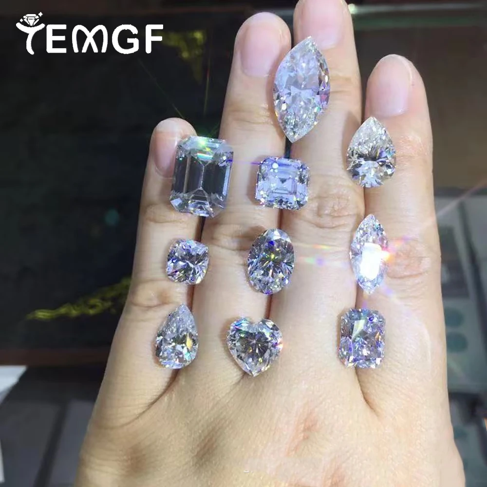 

TEMGF 1CT-10CT Single Moissanite D Color VVS Loose Stone Beads for Jewelry Self Making Can be Tested With GRA 1 Pcs/Pack