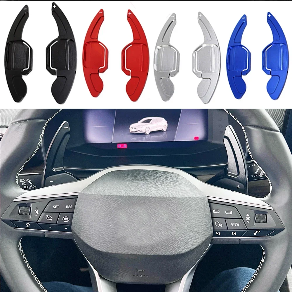 Shift Paddles For Seat Leon SC ST 5F FR Cupra Ateca Ibiza 6P Tarraco Alhambra Car Steering Wheel Extension Shifter DSG Stickers