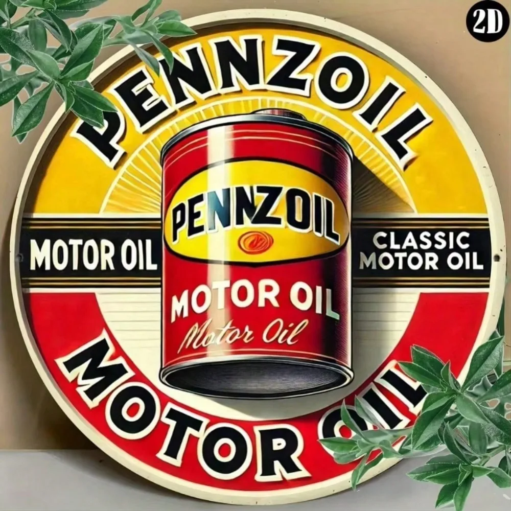 

Металлическая настенная табличка Pennzoil в ретро-стиле - Декоративное украшение для дома в винтажном стиле с изображением моторного масла