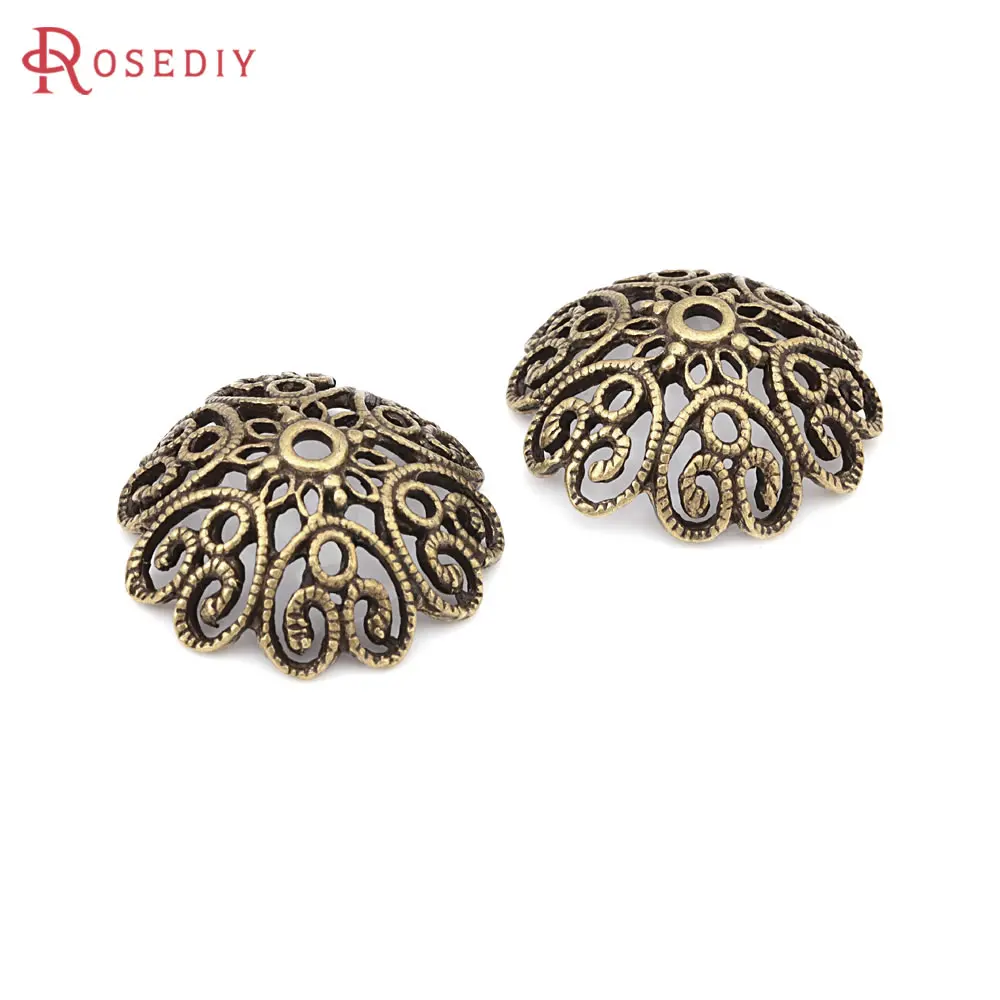 10PCS 27x10MM Antique Bronze Zinc Alloy Big Beads Caps Tassel Caps Diy Jewelry Making Supplies Earrings Accessories for Women