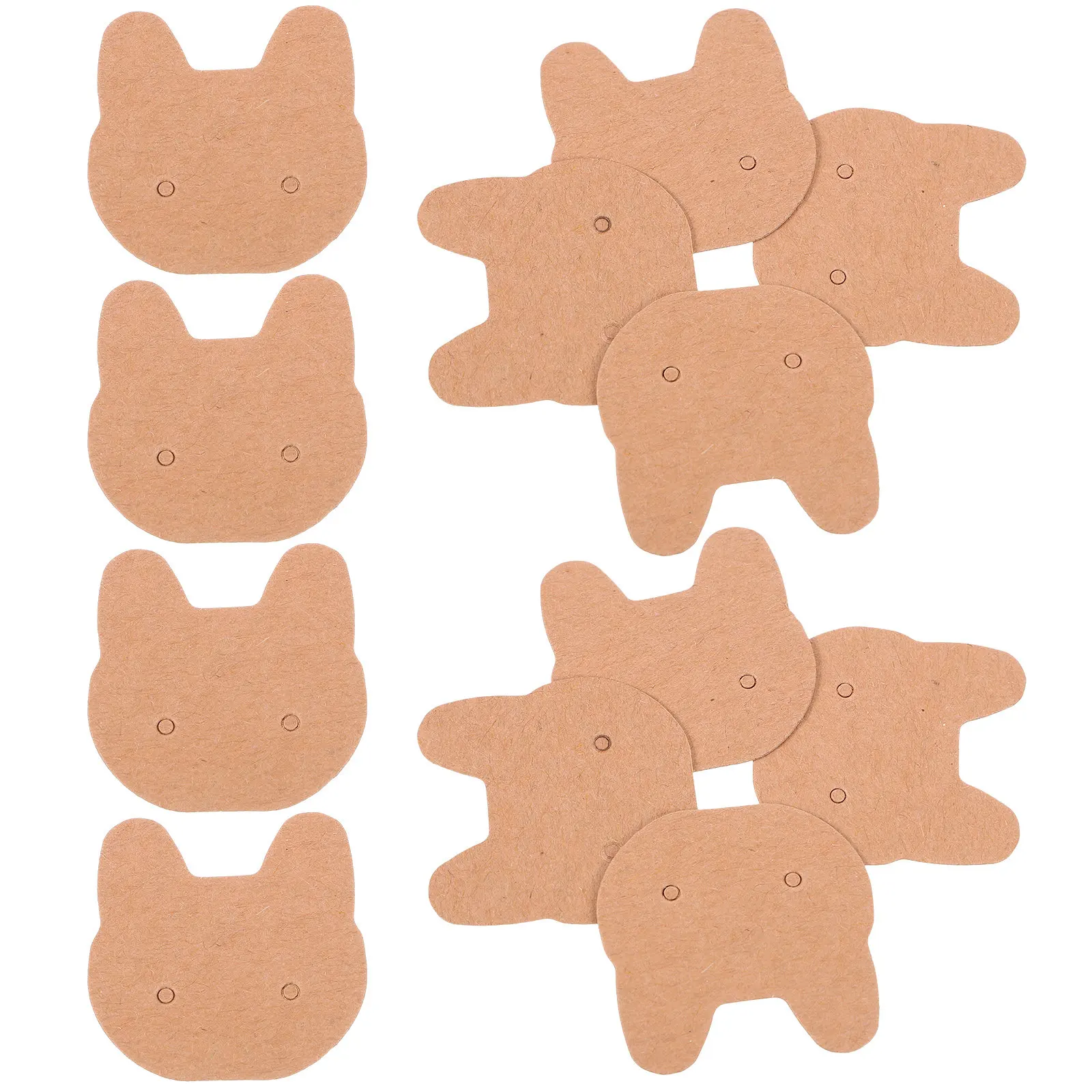 

200Pcs Kraft Paper Jewelry Cards Blank Earring Display Holder Tags for Studs Ear Studs Storage Packaging Supplies