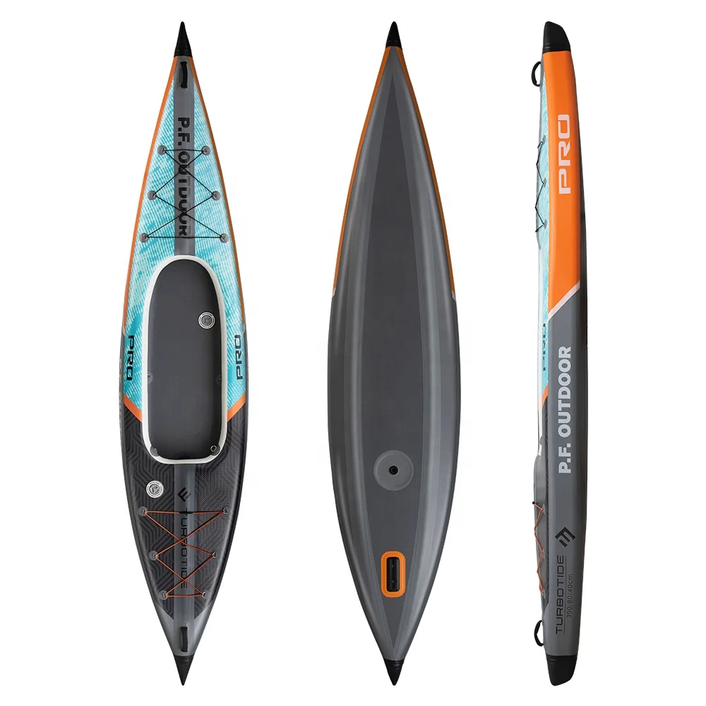 نفخ مصنع كاياك مخصص الصيد الزورق قطرة غرزة التجديف سولو الأشعة فوق البنفسجية قوارب الكاياك القابلة للنفخ مع زعنفة قابلة للفصل