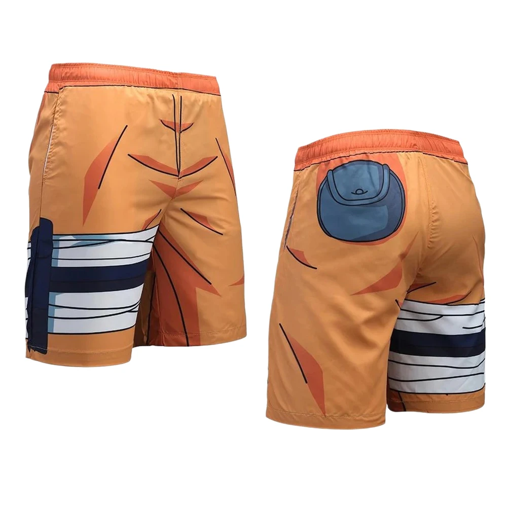 Naruto Akatsuki Konoha Ninja Cosplay Anime Print Adult Kids Athleisure Shorts Family Summer Breathable Quick-drying Beach Shorts