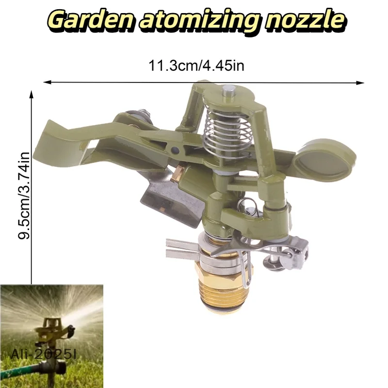 

1Pc Garden Rotating Rocker Impact Sprinkler 1/2 inch Male Thread Brass Lawn Watering Adjustable Nozzle Irrigation Sprinkler