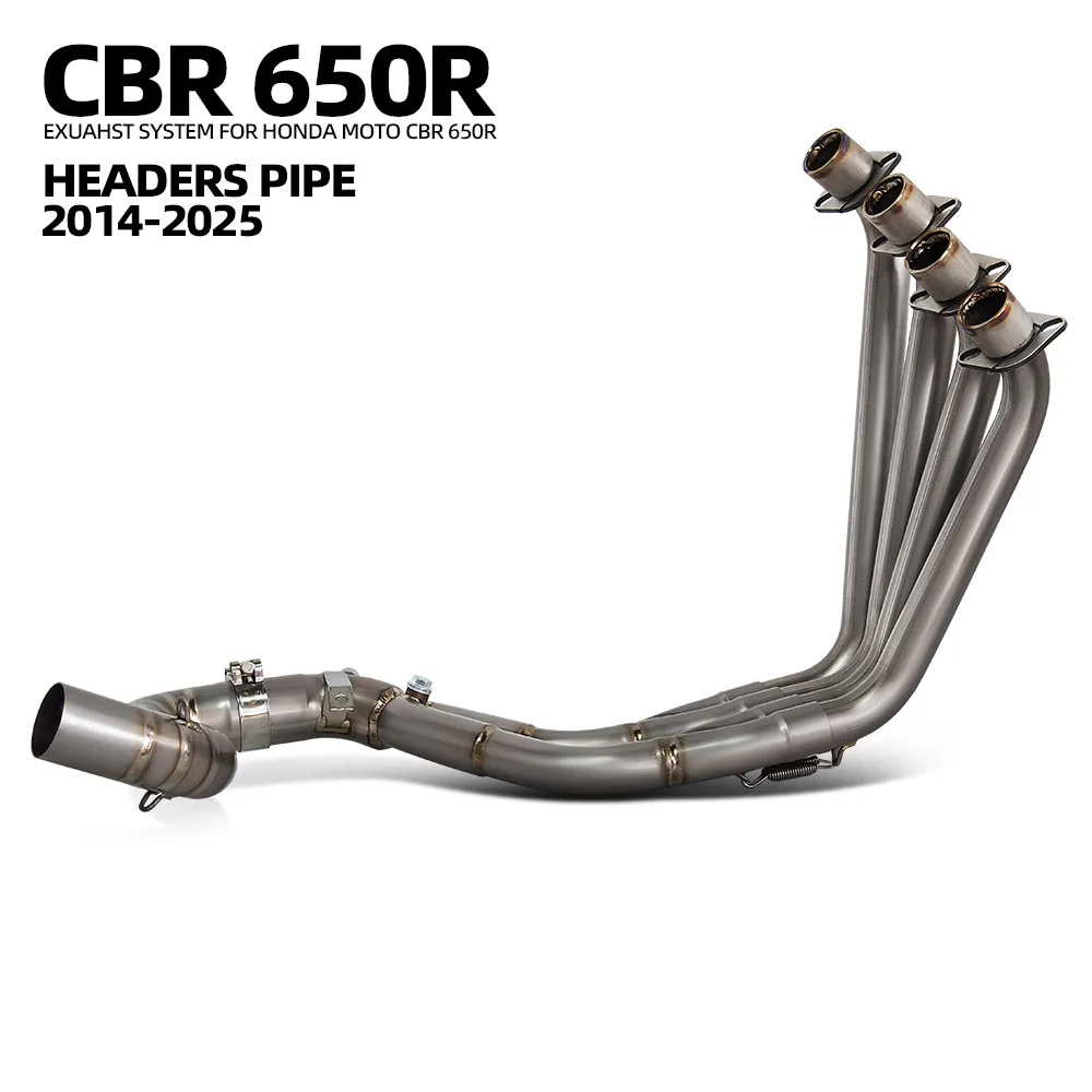 

CB650R Комплект выхлопной трубы переднего звена 51 мм для Honda CBR650 CBR650R CBR650F CB650F 2014-2025 Street Bike Escape Титановый коллектор