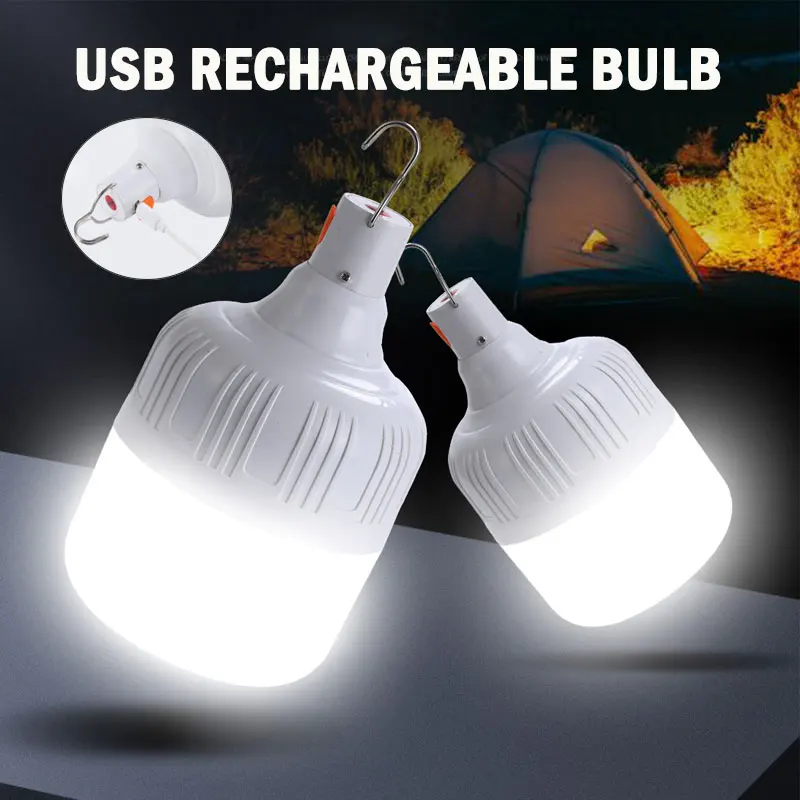 Outdoor USB Rechargeable 360° LED Lamp Bulbs Emergency Light Portable Hook Up Camping Lights Home Decor Night Light Hot Sale